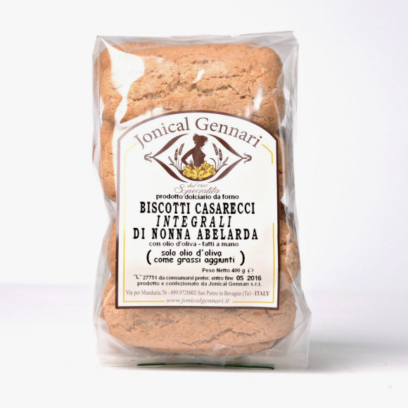 BISCOTTI INTEGRALI ABELARDA  SOLO OLIO OLIVA 400 g